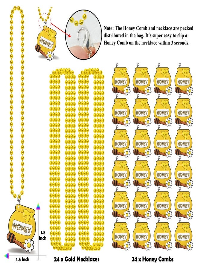 CiciBear 24 Pack Honey Necklace Party Favors with Mardi Gras Beads for Bumble Bee Baby to bee Bee Baby shower Gender Reveal Party Favors, Home Decorations, Wedding - Image 2